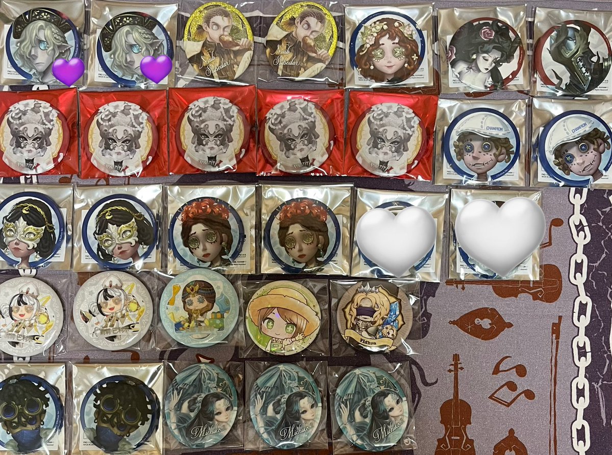 ee_itr's tweet photo. 交換 譲渡
第五人格 缶バッジ 真髄 設定画
タワレコ 京都 ロイヤル

譲:画像1～4枚

求:定価+送料
ローソン ヴァイオリニスト
そのほか 画家 ヴァイオリニスト

譲渡の場合PayPay（マネラ〇）です

譲渡
💖は譲渡のみ画像3枚目から1点含むように2.3枚目から2点お迎え下さい
1枚目の無印は2.3枚目から→ https://t.co/bvvcMkHCv1