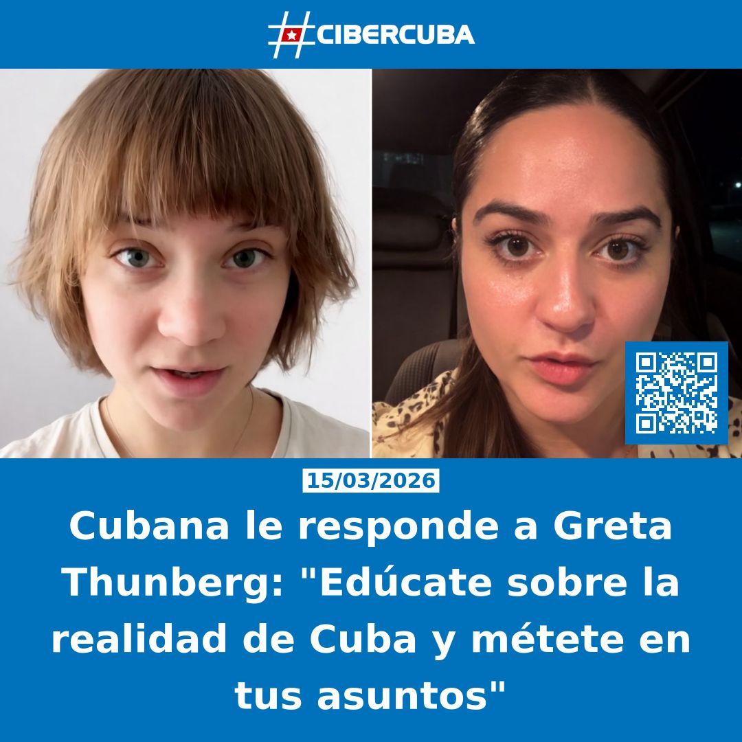 Cubana le responde a Greta Thunberg: "Edúcate sobre la realidad de Cuba y métete en tus asuntos"

Leer más: shrlnk.org/noticias/2026-…