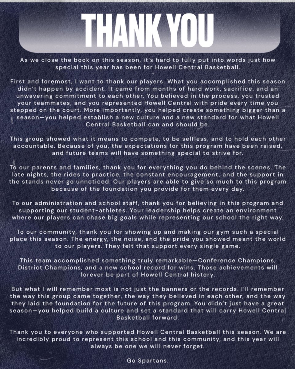 Howell Central Spartans Basketball tweet media