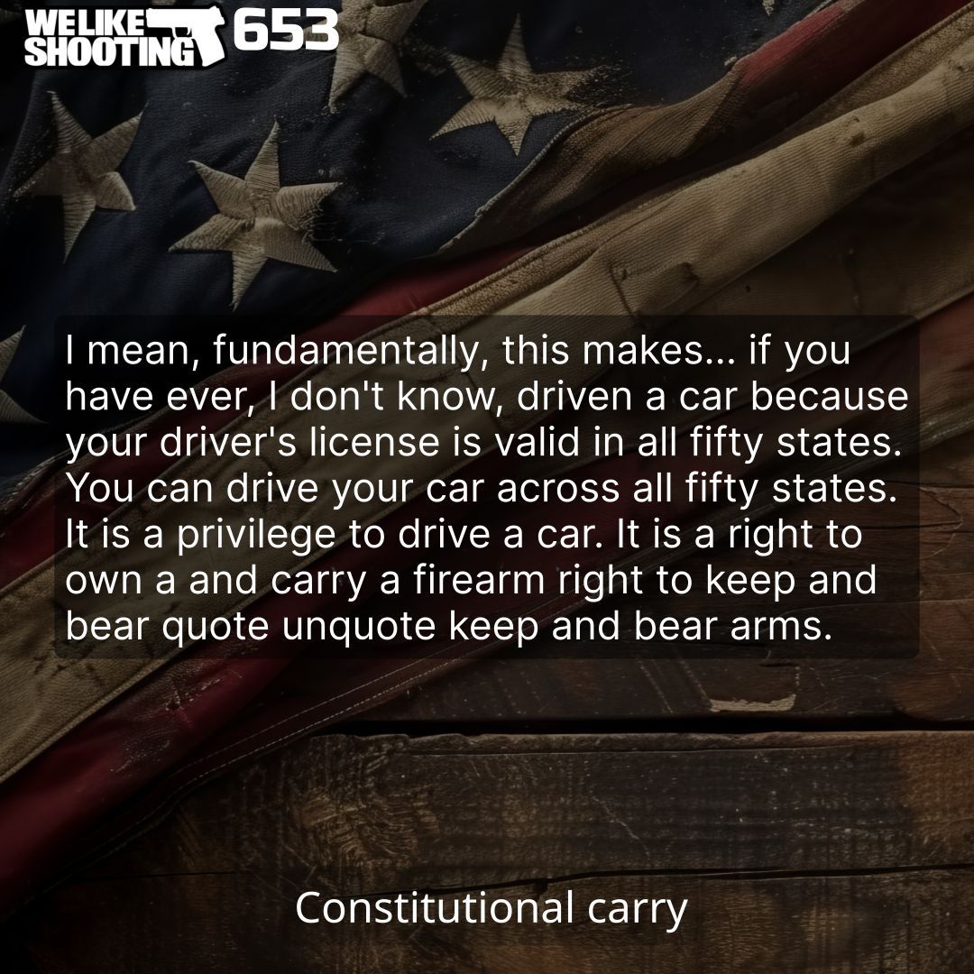 WeLikeShooting's tweet photo. Make it make sense. A driver license is valid in all fifty states but your Second Amendment rights expire at the border. We are bringing that unfiltered 2A energy today and pointing out the absolute insanity of gun laws. Tune in for the full rant.   The best gun podcast. We Like Shooting. Link to subscribe is in the profile or https://t.co/P9Bqy6kmkB
