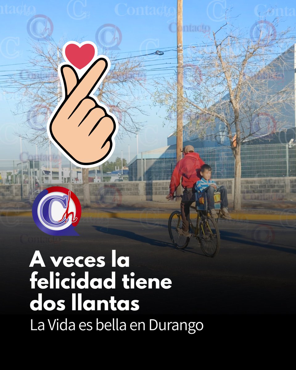 🫰🏻❤️✨Esta escena captada al sur de la ciudad, sobre el Blvd. Politécnico, dice más que mil discursos sobre la vida. Un padre pedaleando su bicicleta mientras su pequeño viaja en la reja trasera, aferrado con confianza, mirando el mundo pasar.

No hay camioneta de lujo, no hay