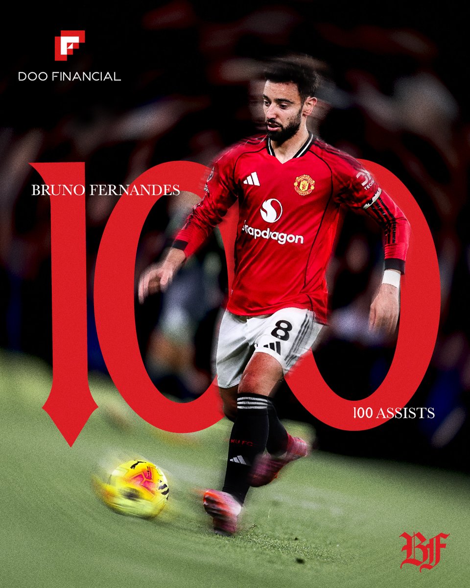Our Portuguese magnifico. 

Bringing up 💯 assists for the Reds 💫

Marking milestones with <a href="/DooFinancial/">Doo Financial</a> 🤝 

#UnitedForαBetterFuture