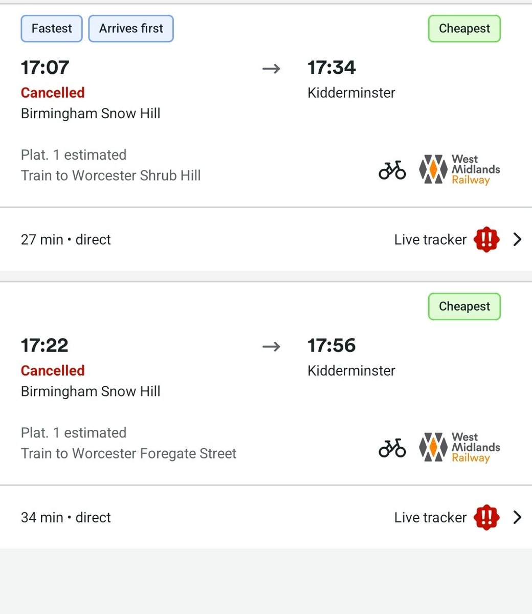 Xplorography's tweet photo. @WestMidRailway will there be any replacement bus or alternatives in place with the cancellations? https://t.co/ncdaFZ4R3A