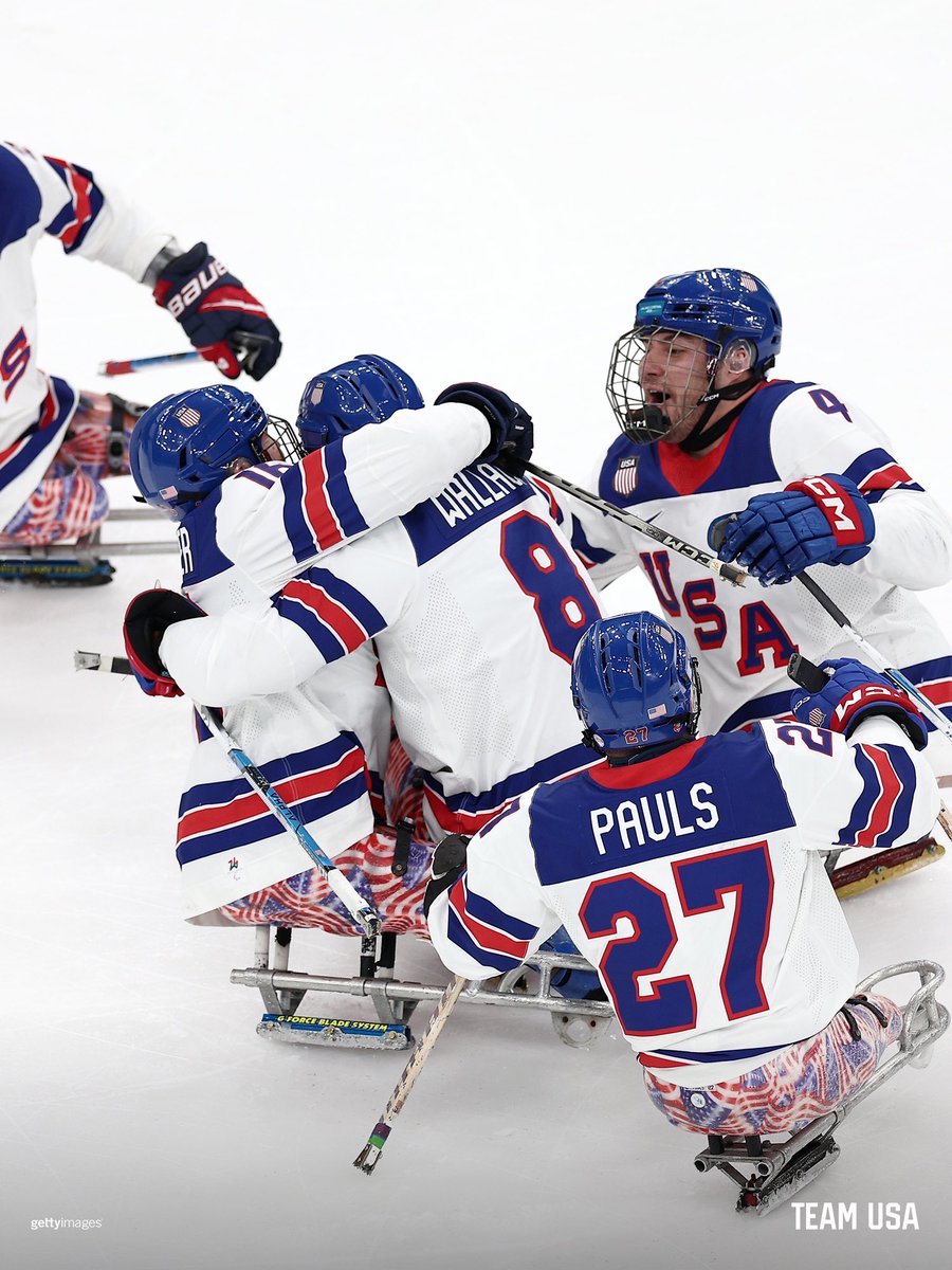 HE SHOOTS. HE SCORES. 🦅

<a href="/JWallace_USA/">Jack Wallace</a> scores the opening goal of the #WinterParalympics gold medal sled hockey game.

LIVE NOW on @NBC and @Peacock