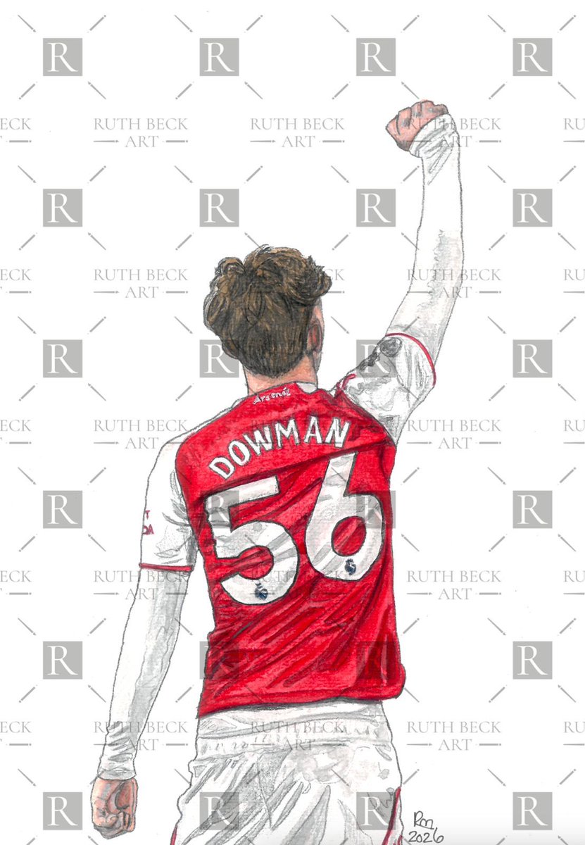 ruthbeckart's tweet photo. This is my watercolour painting of @arsenal goal scorer and record breaker Max Dowman from yesterdays game Vs Everton - what a great moment.

Prints are available from my Website RuthBeckArt 

#ARSEVE #MaxDowman https://t.co/2CRq7qphK4
