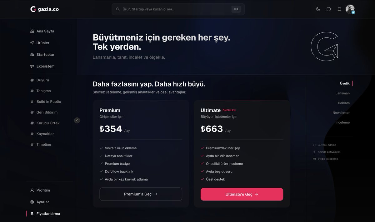 SametSamyeli2's tweet photo. yavaş yavaş beta sürecinden çıkıyoruz. 🥂

önce "destek" ol kısmının düzenlenmesi şimdi ise detaylı monetization. işlemlerin hepsi stripe üzerinden oldugu icin try için ayrı bir şey oluşturmak yerine yine dolar listeletiyorum ancak türkiyeye özel ayrı paketler oluşturdum. %70 indirimli olarak listeletiyorum. şuan 1600+ kullanıcımız türk olsa dahi yavaştan reddite ve diger grow sayfalarina girerek global olarak büyütmeyi es zamanli olarak yurutecegim.

kalitemizden ödün vermeden ama muzipliğimizi de bırakmadan header'da kelime oyunu yaptık yine : )

fiyatlandırma sayfamız detayli:
https://t.co/2dPHp5bS26