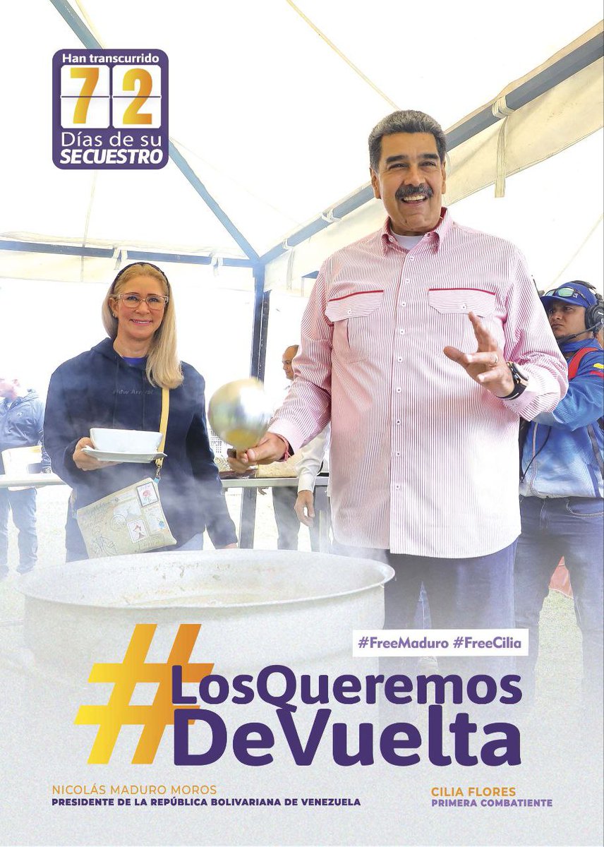 🇻🇪 Lealtad absoluta.

 Los esperamos en casa, Presidente Nicolás y Cilia. 👉🏻✌🏻

 #LosQueremosDeVuelta