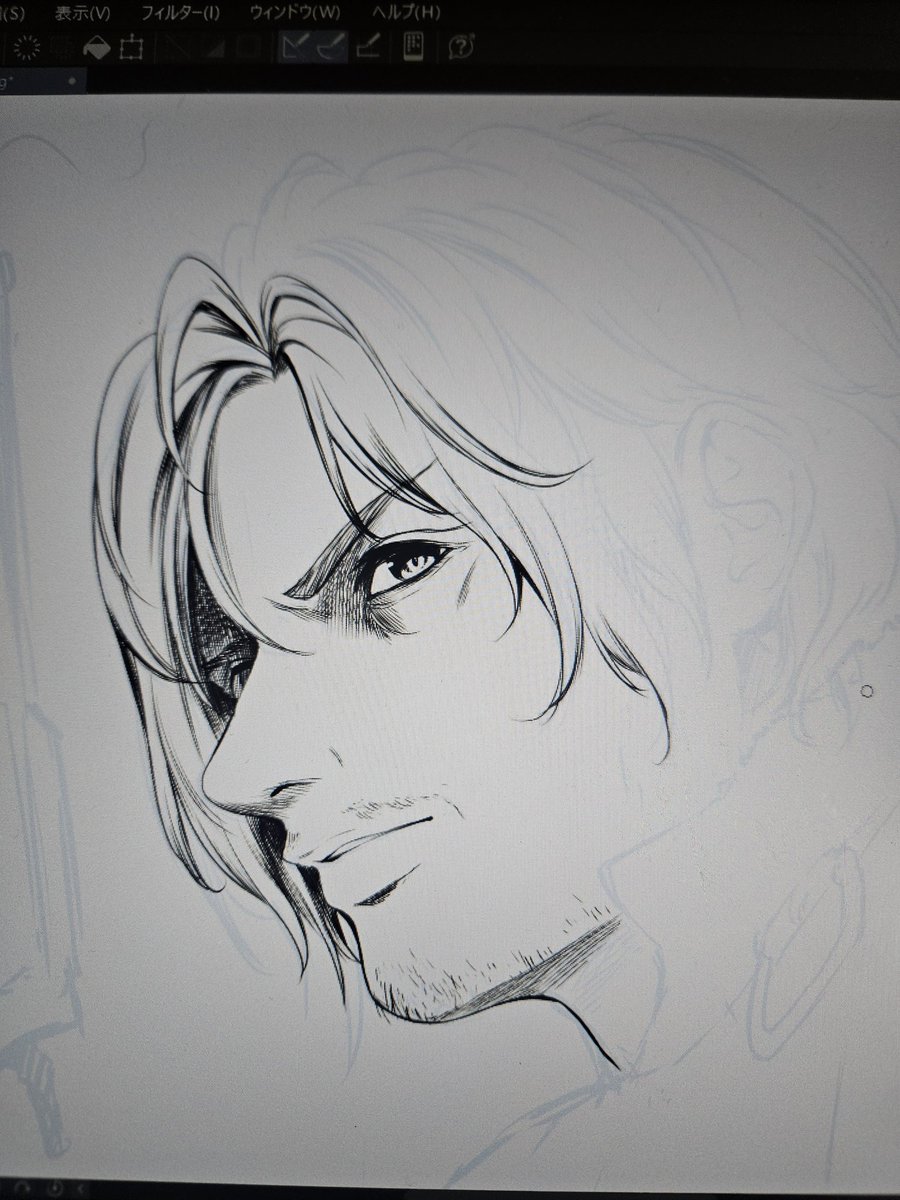 カッコいいおっさん描くの楽しい