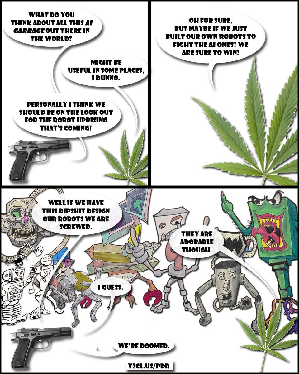 Hey look, it's a bunch of the guys from Poorly Designed Robots!
Also, AI art bad. Don't.

y2cl.us/pdr