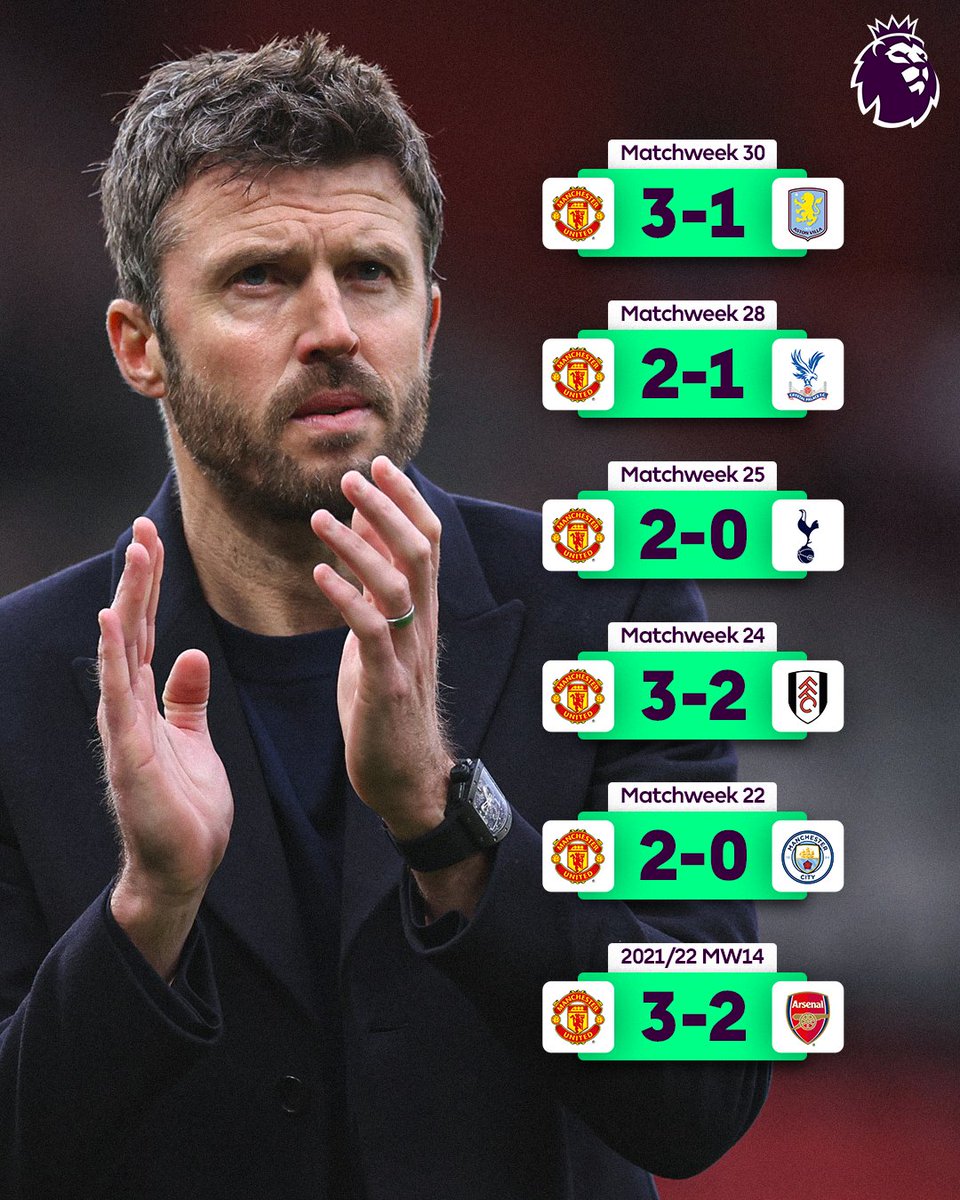 Old Trafford is SO back. 😈

Michael Carrick becomes just the fourth manager in Premier League history to win each of his first SIX home games in charge 👏
