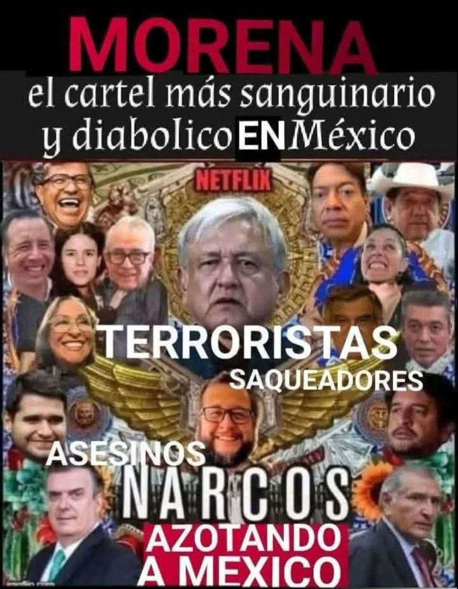 <a href="/MarionIsabella1/">Marion Isabella </a> <a href="/aguilarcamin/">Héctor Aguilar Camín</a> <a href="/lopezobrador_/">Andrés Manuel</a> Que nos pasa a los MEXICANOS?
NOS roban a manos llenas
Siguen y siguen saqueando al país 
NOS matan
NOS dejan sin salud,sin educación y sin seguridad
Y no EXIGIMOS  LA DESTITUCIÓN DE ESTA MIERDA DE GOBIERNO.
QUE ESTAMOS ESPERANDO?
QUE SE METAN A TÚ CASA Y TE SAQUEN Y TE ROBEN