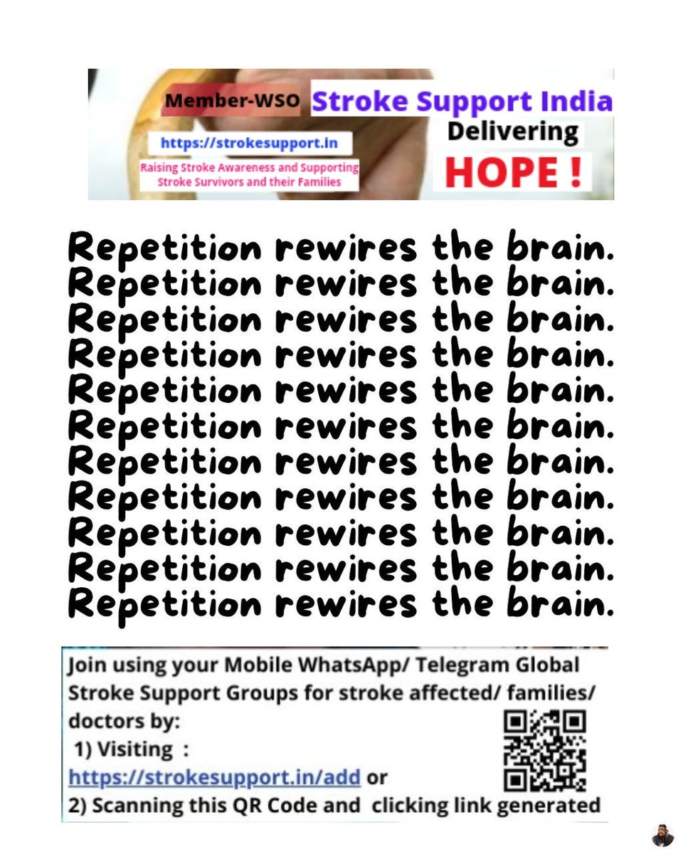 strokesupportin's tweet image. Worth remembering always ! Particularly for the stroke affected.

#neuroplasticity 
#strokesupport