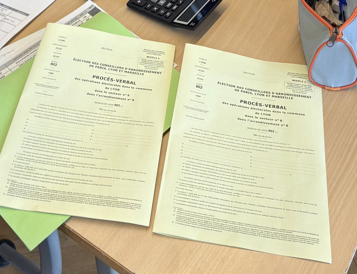 a_dupalais's tweet photo. Graves anomalies dans les bureaux de vote du 8e arrondissement : absence de nos bulletins de vote, procès verbaux non complétés, pdts de bureaux exprimant des opinions politiques. Je compte sur @prefetrhone pour assurer la régularité des opérations électorales à Lyon 🗳️ https://t.co/p12qo9RY6F