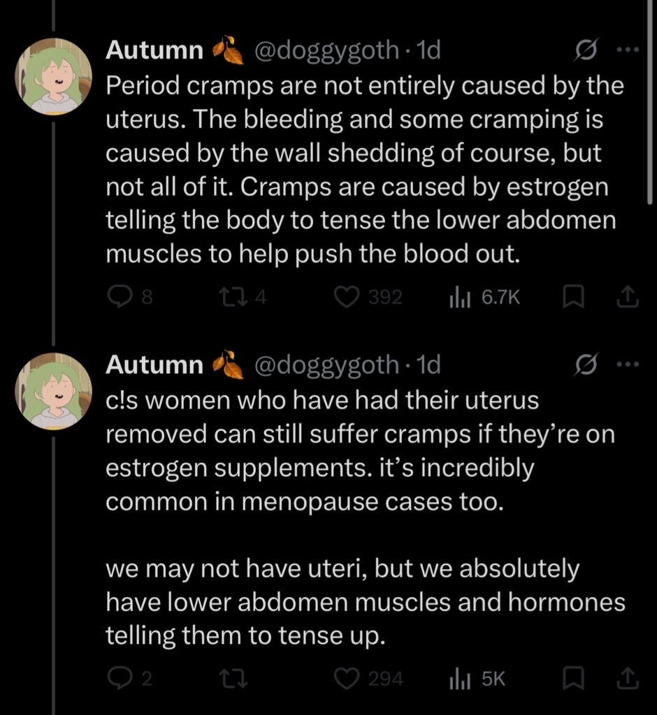 what pisses me off more about these males falsely claiming that they can experience periods is the misinformation that they spread about the female body