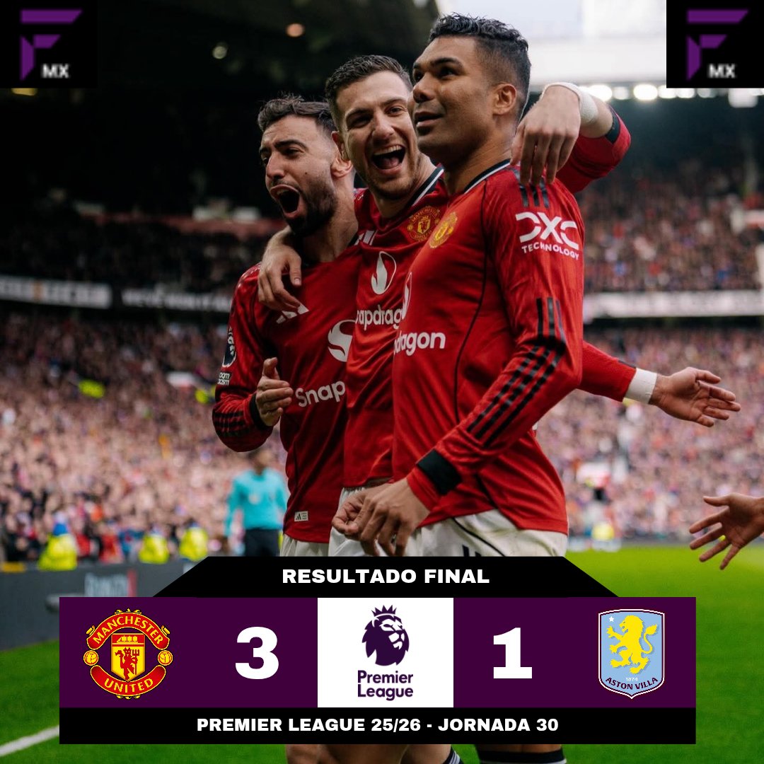 FanaticosMX24_'s tweet photo. ¡¡VICTORIA DE LOS REDS DEVILS!! 🤩🔴

En un partido directo, el Manchester United derrota en casa al Aston Villa, para mantener la tercera posición de la Premier League. 📊🏴󠁧󠁢󠁥󠁮󠁧󠁿

#PremierLeague #ManchesterUnited #AstonVilla https://t.co/kTbn1Sx7gs