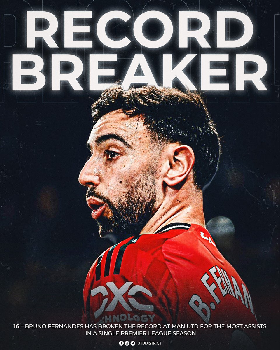 mufsenegal2018's tweet photo. 🚨 | 16 – Bruno Fernandes détient le record du nombre de passes décisives en une seule saison pour un joueur. 𝐛𝐫𝐨𝐤𝐞𝐧 𝐭𝐡𝐞 𝐑𝐄𝐂𝐎𝐑𝐃 . #PL . #mufc 𝐋𝐄𝐆𝐄𝐍𝐃 . 🇵🇹❤️ #MUFS https://t.co/icZVzLSwfq