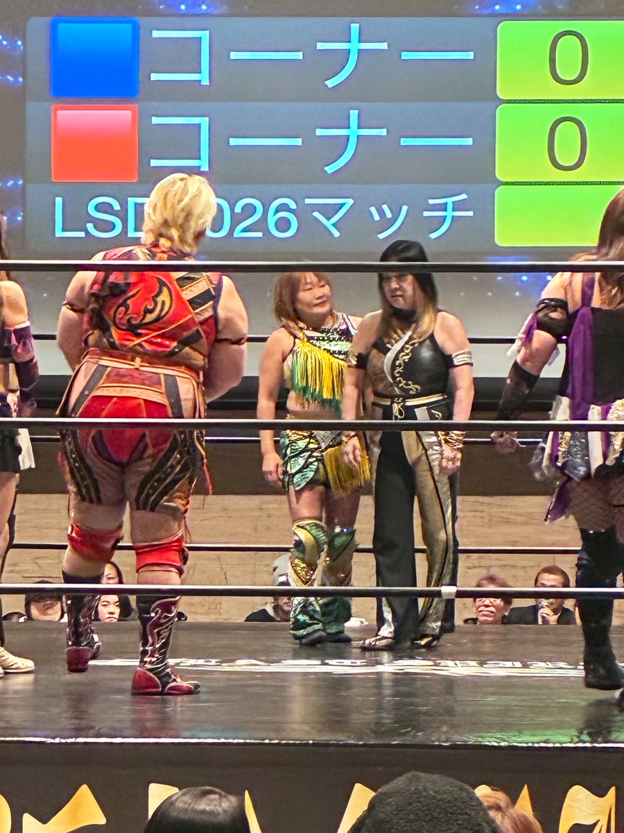 2026.3.15
ジャガー横田50周年への道in浜松
メインイベント

永島千佳世選手、入場✨

🟥コーナーのメンバーは、最強！でした！😊
くじ運👍

#永島千佳世　選手
#ジャガー横田　選手
#凛　選手
#叶ミク　選手
#ジャガー横田50周年への道in浜松
#クリエート浜松