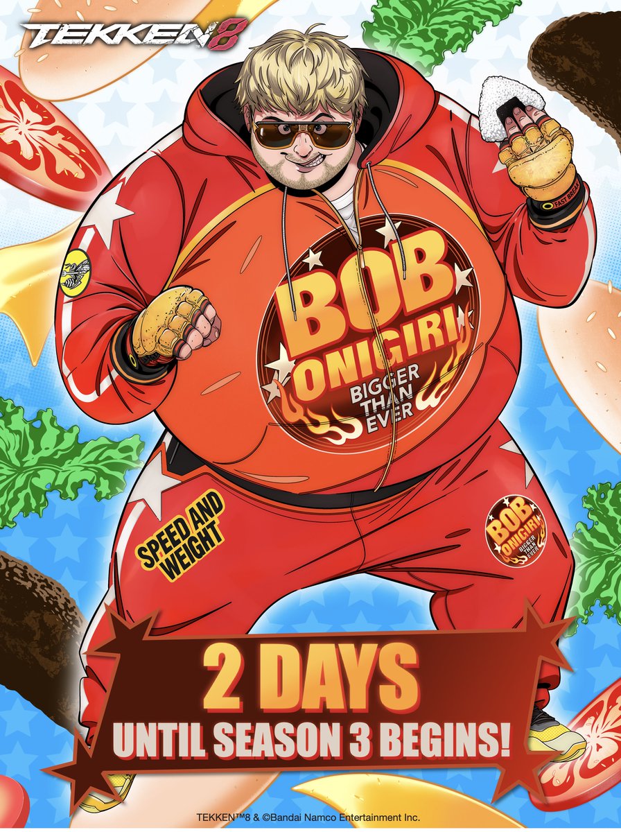 2 days until the release of Patch 3.00 👊

Bob will show off his speed and weight in Summer 2026 🍙 
Countdown artwork illustrated by <a href="/jang_dding/">DDING</a>