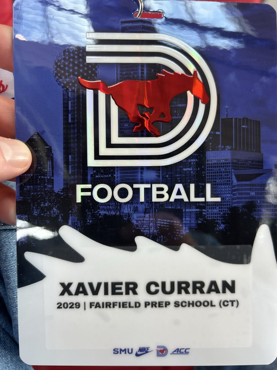 Xavier_Curran's tweet photo. Had a great time visiting @SMUFB with @ctp_football. It was great to learn about the school, program and culture. Special thanks to @cmsully22 for taking the time to answer my questions. Can’t wait to be back! https://t.co/dn1bs8ivND