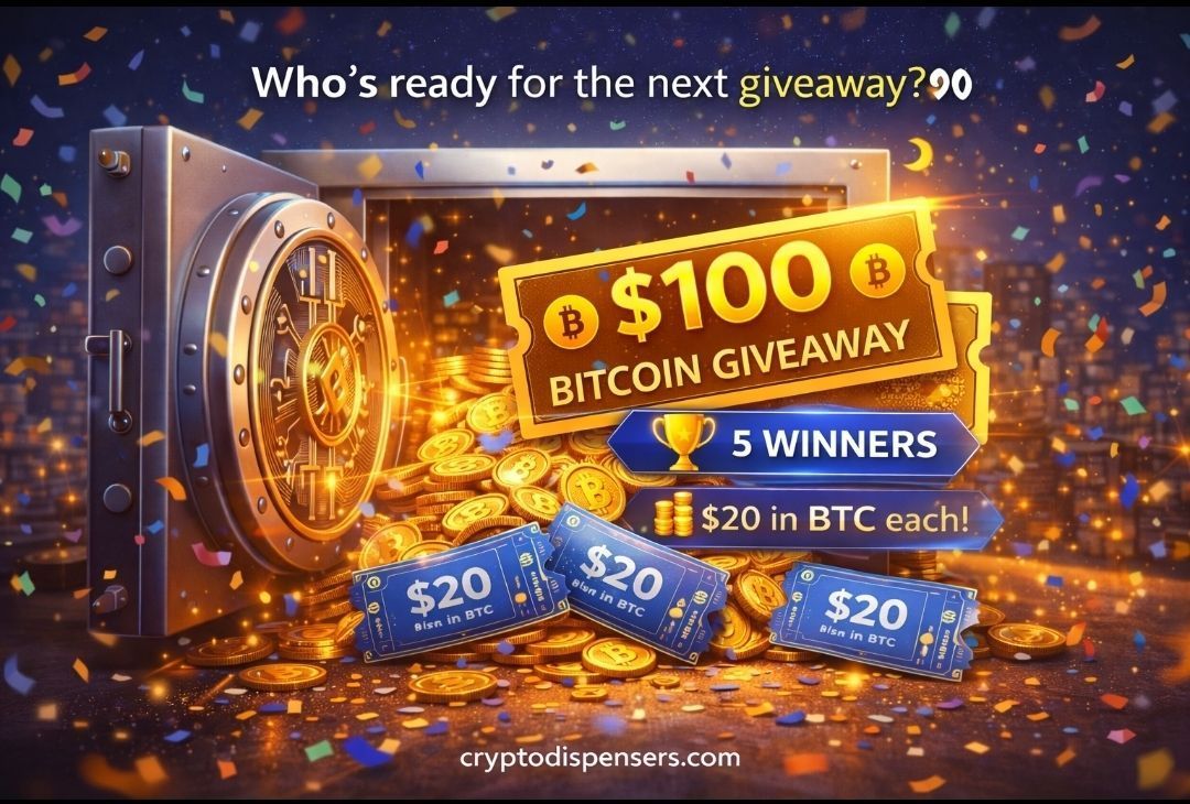 Who’s ready for the next giveaway?👀

Starting Monday, 

We’re giving away $100 in Bitcoin to the community.

🏆 5 winners

💰 $20 in BTC each

Follow <a href="/cryptodispenser/">Crypto Dispensers</a>  and turn on notifications so 
You don’t miss the launch and entry instructions.

Real Bitcoin. Real winners.