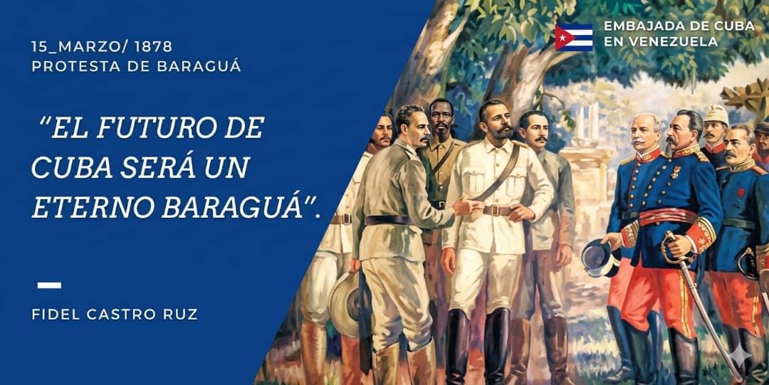 Ni bloqueos, ni amenazas, ni guerras ni oportunistas, ni delincuentes, podrán quebrantar la decisión d la mayoría de nuestro pueblo 🇨🇺 d defender la libertad que conquistamos en 
1959. Lo ratificamos a 148 años d aquel acto heroico d Maceo, la protesta de Baraguá.
#CubaEstáFirme