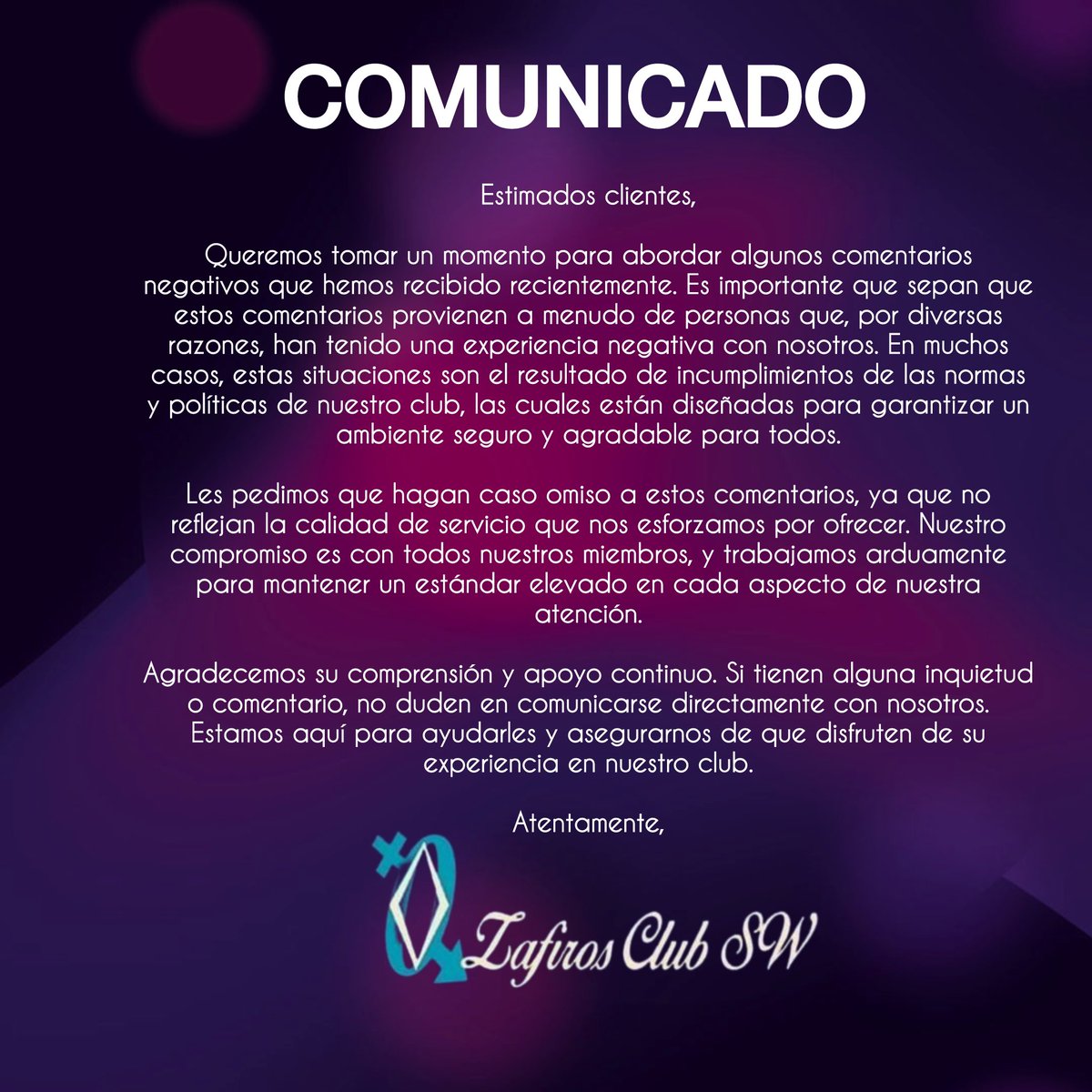 ZAFIRO'S CLUB INTERNACIONAL tweet media