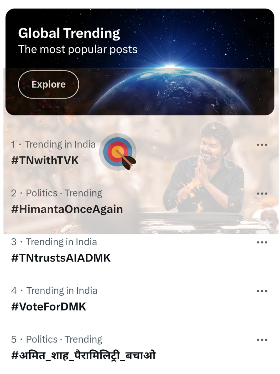 ActorVijayTeam's tweet photo. No.1 Position Our Tag #TNwithTVK 🔥 Engalukkae Thuppakki @TVKVijayHQ https://t.co/LdOIZEbFCJ