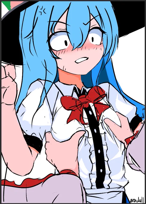 前描いて放置してたらくがき。 ペラペラな胸板をこうしたいなって衣玖さんが言ってたんです。