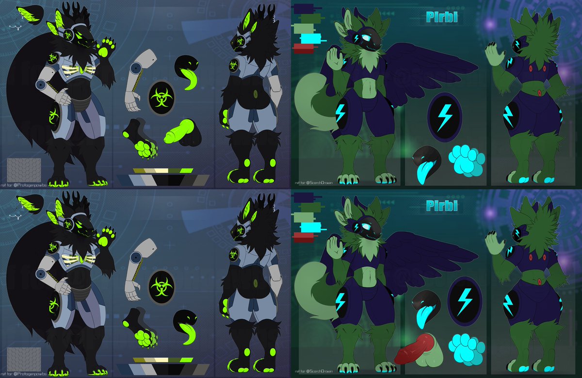 refs for @/Protogenpawbs and @/ScorchDraken