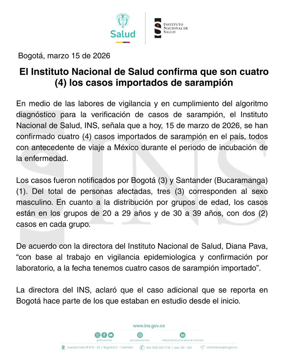 Instituto Nacional de Salud🇨🇴 tweet media