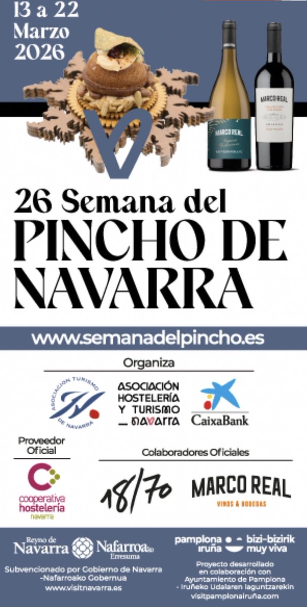 Todo el mundo invitado a #Pamplona #iruña para disfrutar de #semanadelpincho <a href="/hostnavarra/">AEHN Hostelería Navarra</a> <a href="/VisitPamplona/">Pamplona - Iruña Turismo</a>