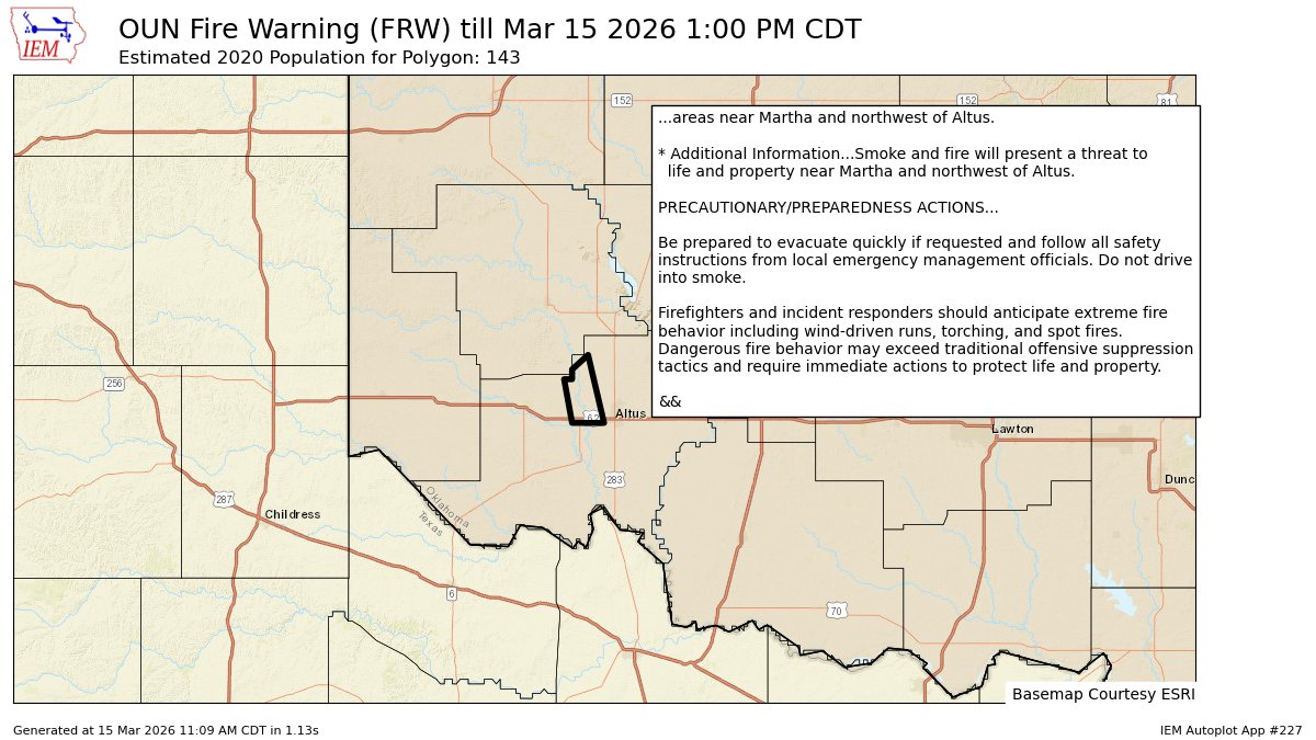 iembot_oun's tweet photo. #OUN issues Fire Warning (FRW) at Mar 15, 11:07 AM CDT https://t.co/yvYzTUB6yq https://t.co/DTbkzXf0Ri