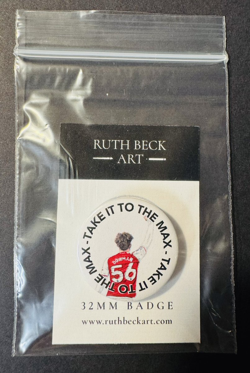 I have made this 32mm Button Badge featuring my watercolour of Max Dowman with the words ‘Take It To The Max’

Available on my website RuthBeckArt now - stock is limited 

Link in comments below 👇