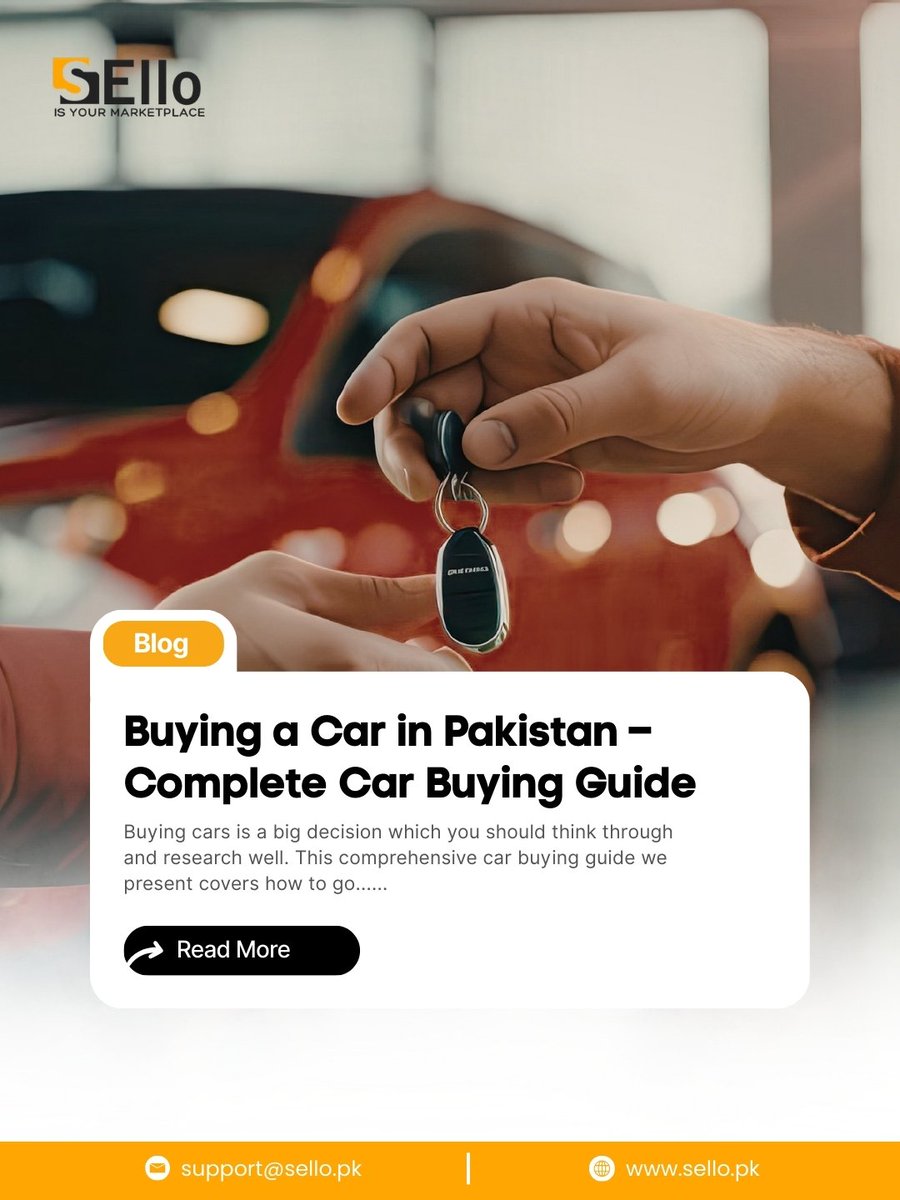 sellopak's tweet image. Thinking about buying a car in Pakistan?
Make the right choice with our complete car buying guide! 
From setting your budget to checking documents and choosing the best vehicle, our blog covers everything you need to know before making your purchase. 
#CarBuyingGuide #BuyingACar