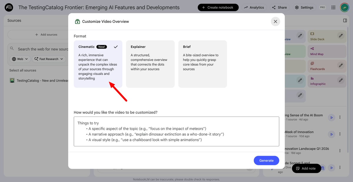 Cinematic format picker