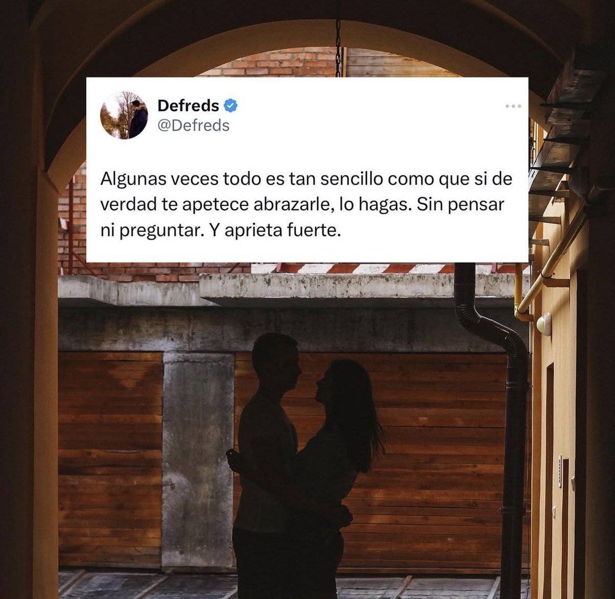 Defreds's tweet photo. Abrazo https://t.co/FWQ9pV64jv