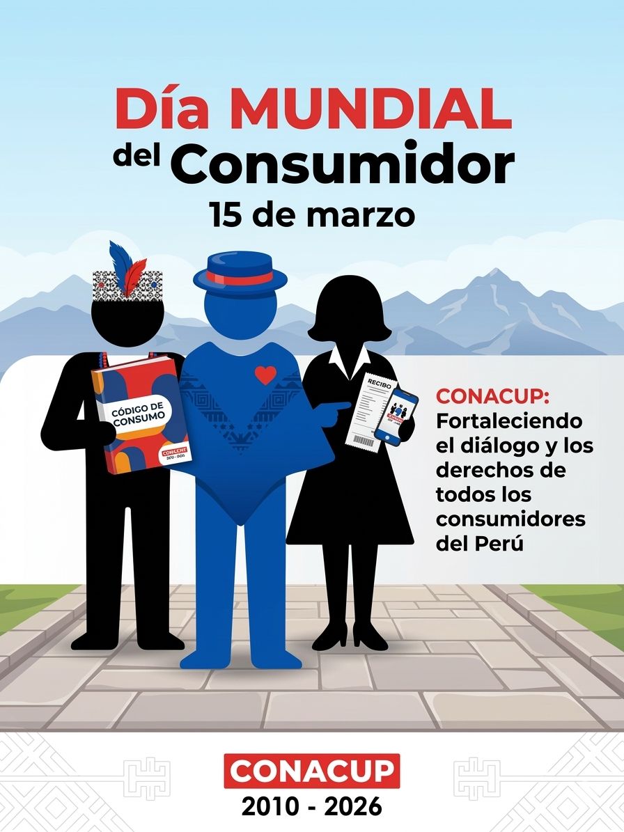 CONACUP's tweet photo. 15 de marzo | Día Mundial de los Derechos del Consumidor

En el Perú, los derechos del consumidor no se regalan: se defienden.

Desde CONACUP, hace 16 años, trabajamos como el primer gremio de asociaciones de consumidores del país vigilando abusos, promoviendo transparencia y defendiendo a los ciudadanos.

#DíaDelConsumidor #Consumidores #CONACUP