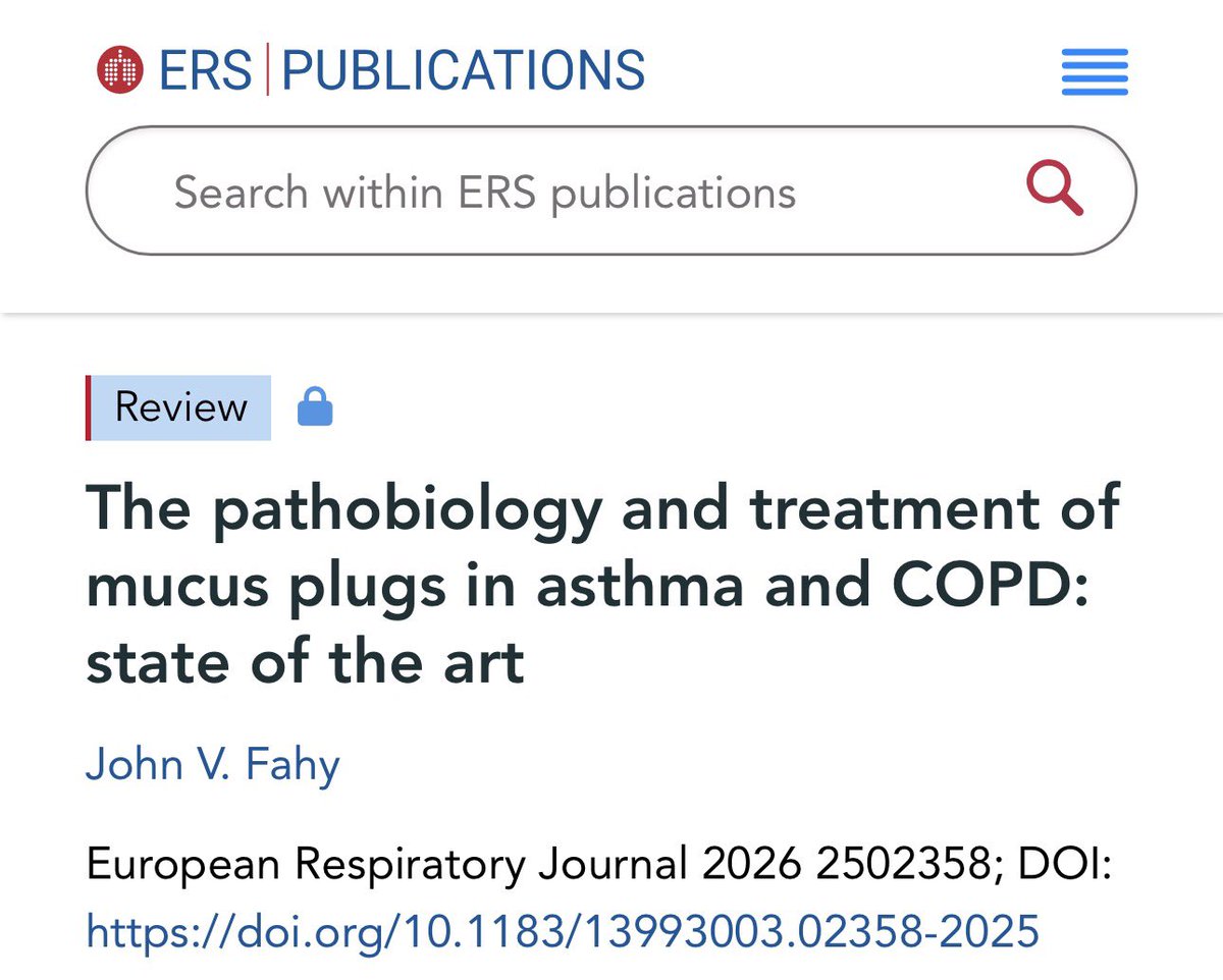 PulmaoSA's tweet photo. #Mucusplugs em #DPOC e #asma causam obstrução grave e não cedem com doses corticoide alto. 
Review brilhante de Fahy no @EuroRespSoc Journal Early View agraga valor a nossa visão: 

Link: https://t.co/3UUlyUPxMn https://t.co/nUsizunExz