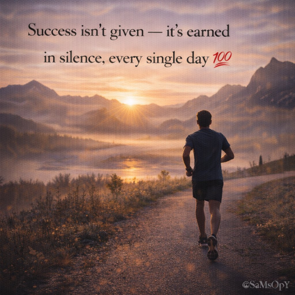 SaMsOpY948's tweet image. Success isn’t given — it’s earned in silence.
In the quiet hours, through discipline, patience, and the work no one applauds — that’s where real success is built, day after day. 💯
💬 Comment “Earned”
💾 Save this
📤 Share
#EarnedNotGiven
#SilentGrind
#Discipline