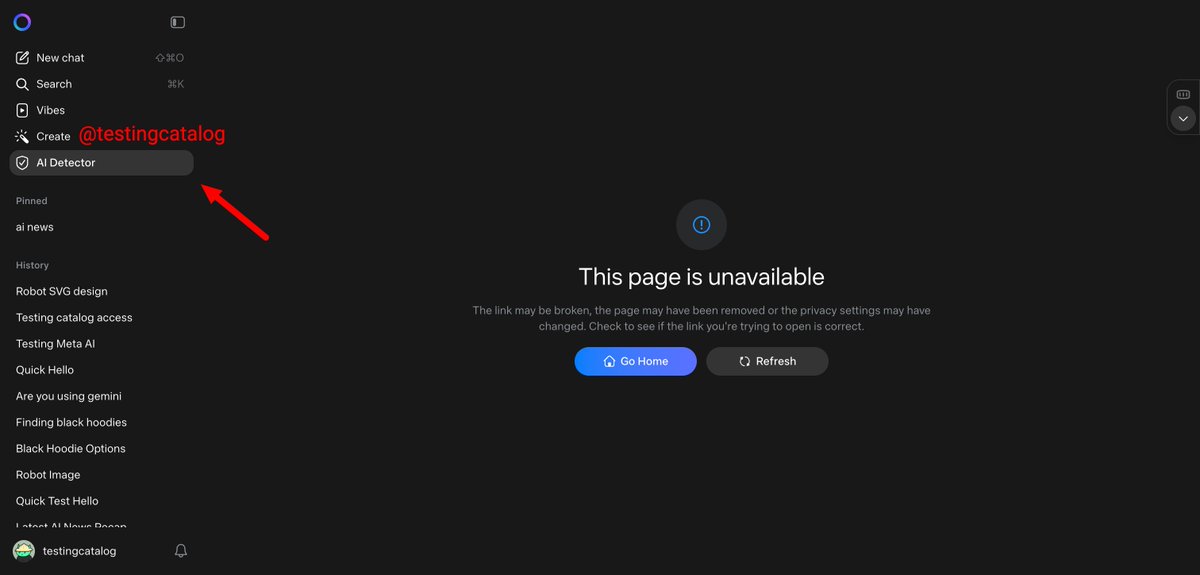 AI Detector menu item