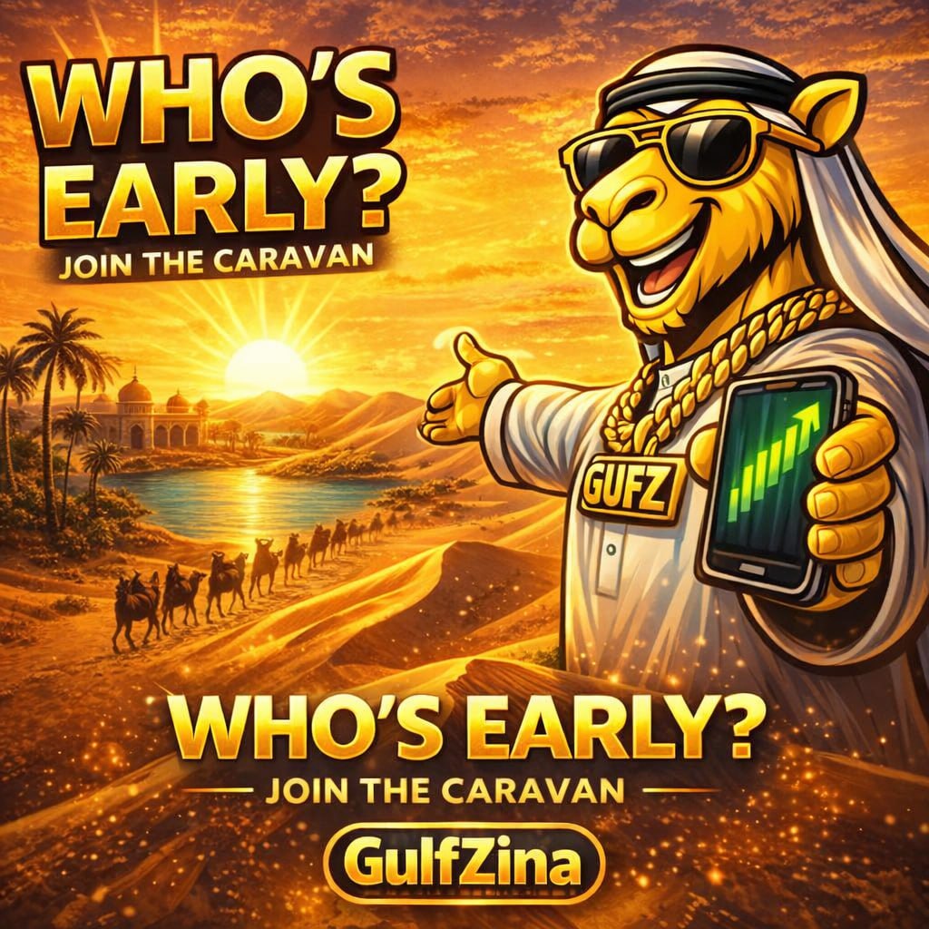 GulfZina's tweet photo. Who’s early and who’s just watching? 🐪

Reply “early” if you’re already in the caravan. 
#GulfZina #GUFZ #Memecoin #CryptoCommunity #Solana #MemeCoinSeason https://t.co/bOobHf8G2t