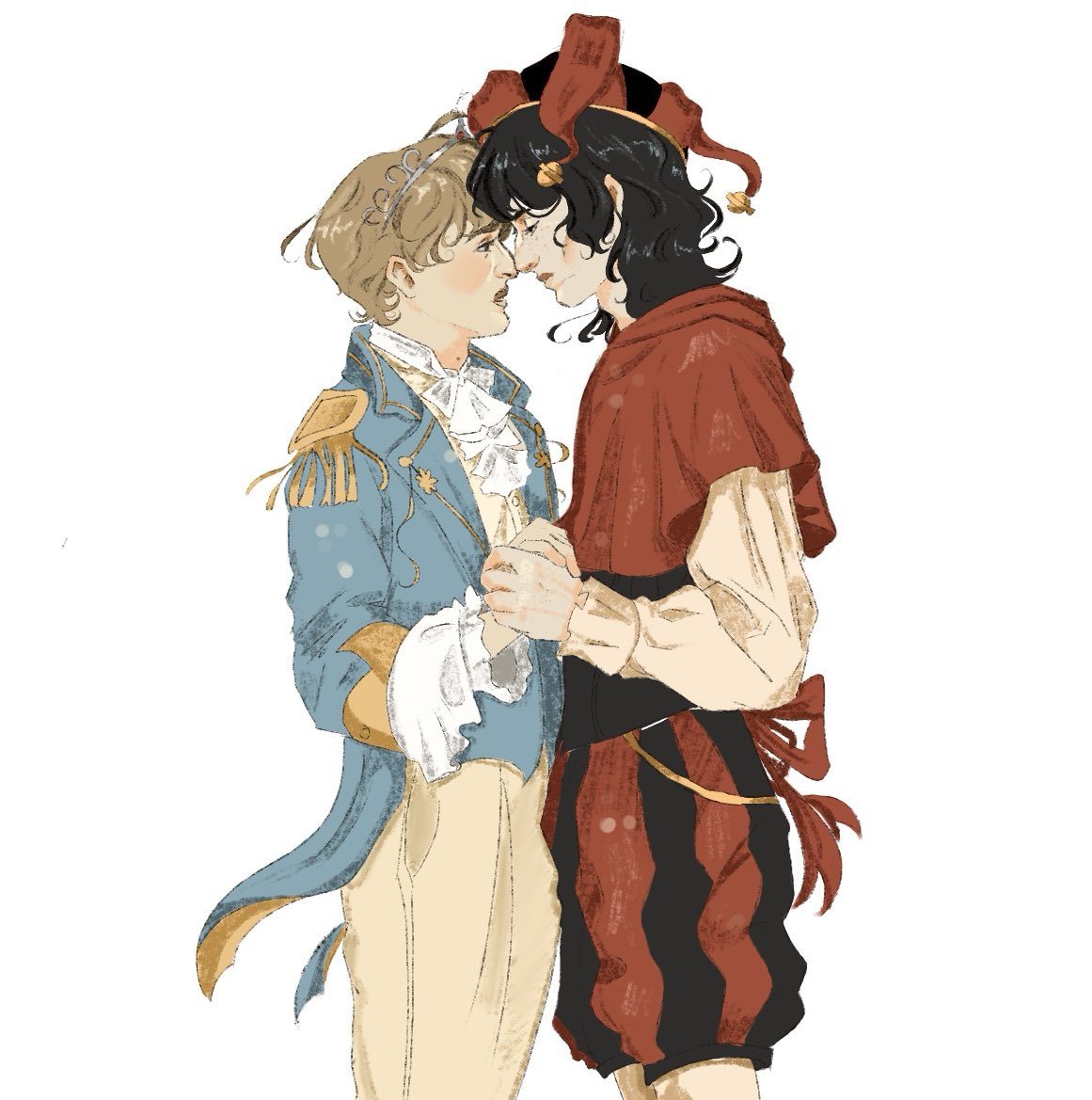 bakahoe3's tweet photo. Prince William Byers and court jester Michael wheeler (too lazy to do the background rn) #byler https://t.co/ZAfH5qejYf
