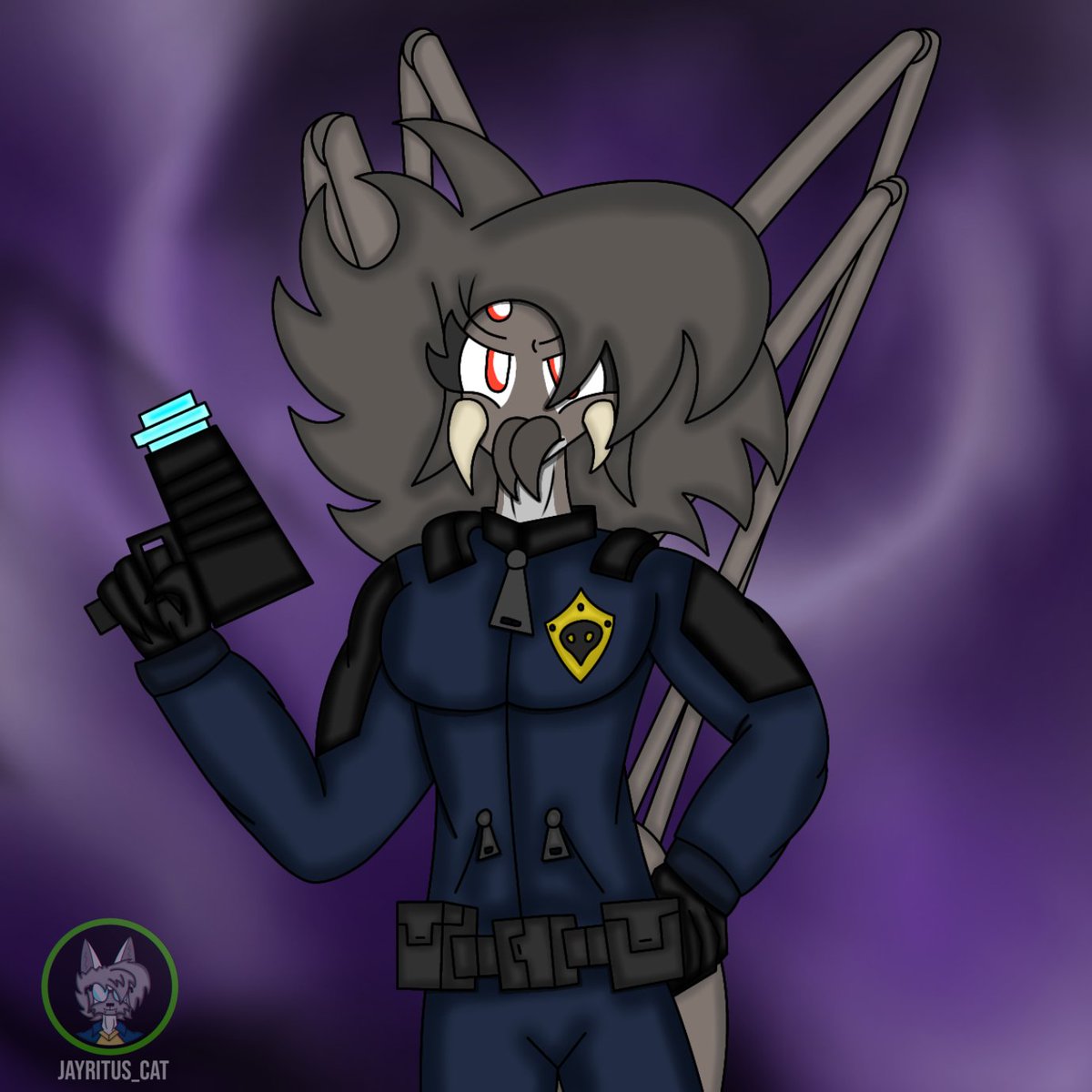 Webcat17173988's tweet photo. Un dibujo de una de mis oc, Fantara sujetando su arma .
#spiderwolf #beastbrickcity #furryspider #oc #ocart #womanspider #furry #furryfemale #spiderfemale #drawfurry #furryartists https://t.co/tl9jUVw1Zl
