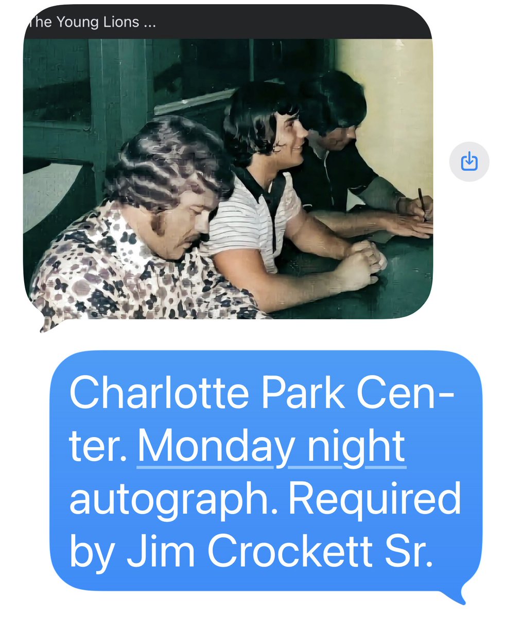 Back in Jim Crockett Sr. Days At Charlotte Park Center on Monday Night show is was a requirement by Jim Sr. All babyfaces had to come early and sit by ticket office and sign. Brother Jack and ⁦<a href="/LesThatcher/">Les Thatcher</a>⁩ join me.