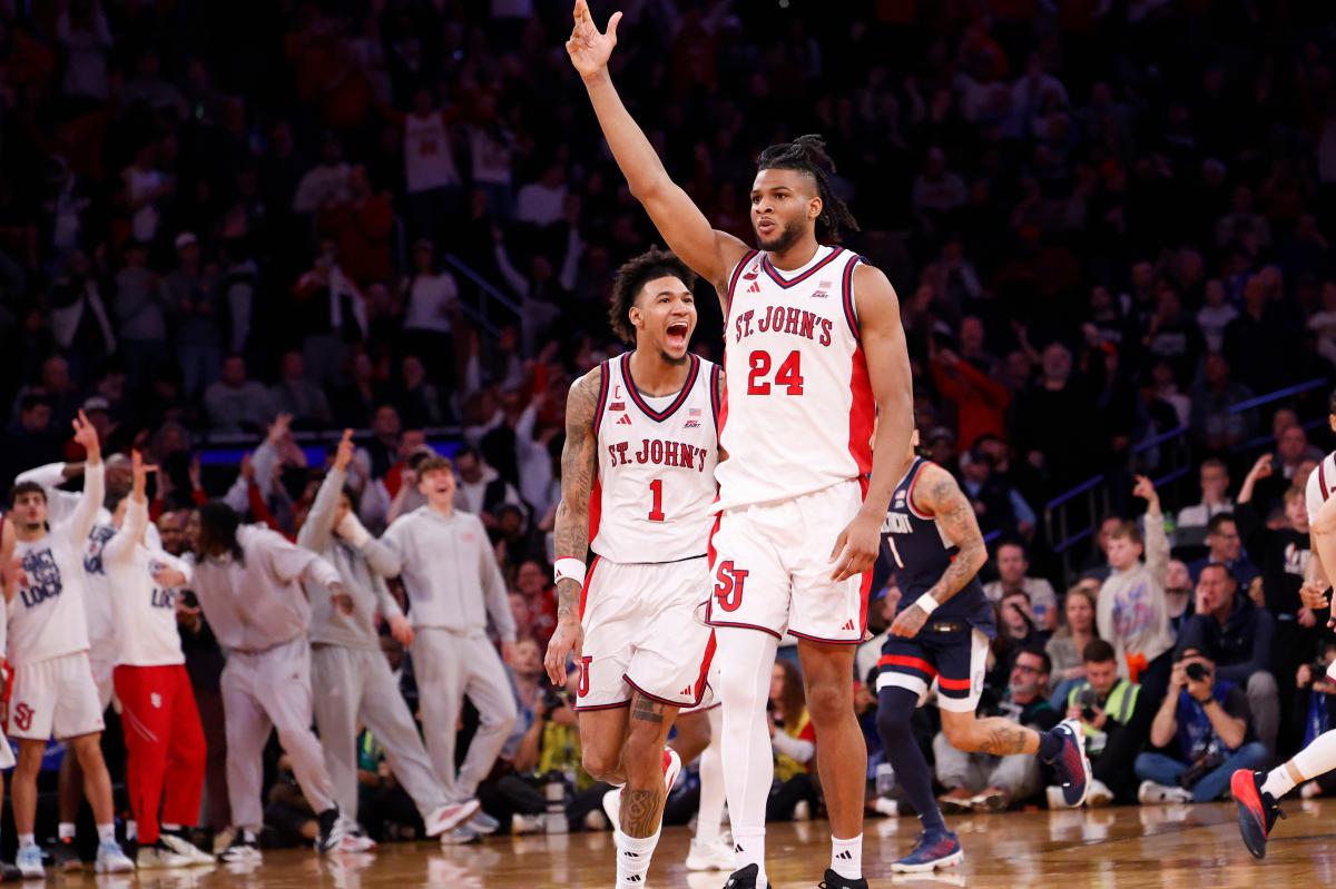 nypost's tweet image. St. John's facing Northern Iowa in first round of March Madness bracket trib.al/K7duNO4