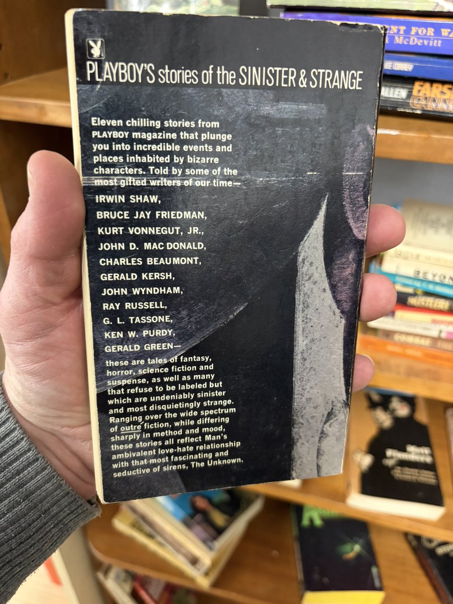 hankbukowsi's tweet image. Fifteen bucks for Playboy’s Stories of the Sinister and Strange; too rich for my blood!  #horror #paperbacks