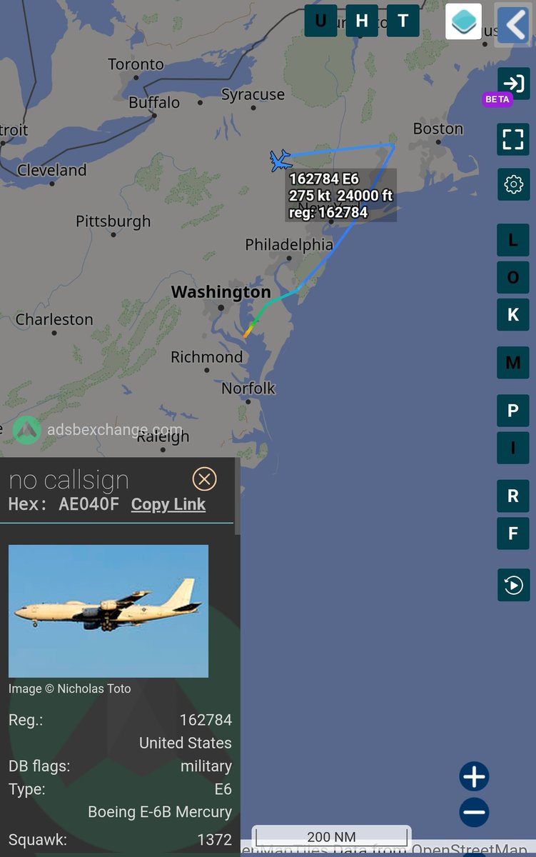 sipjack1776's tweet photo. E-6B Mercury 
#AE040F/162784
Out of Patuxent River.
@Borrowed7Time @N214WN @iemats https://t.co/69NWsShwtF