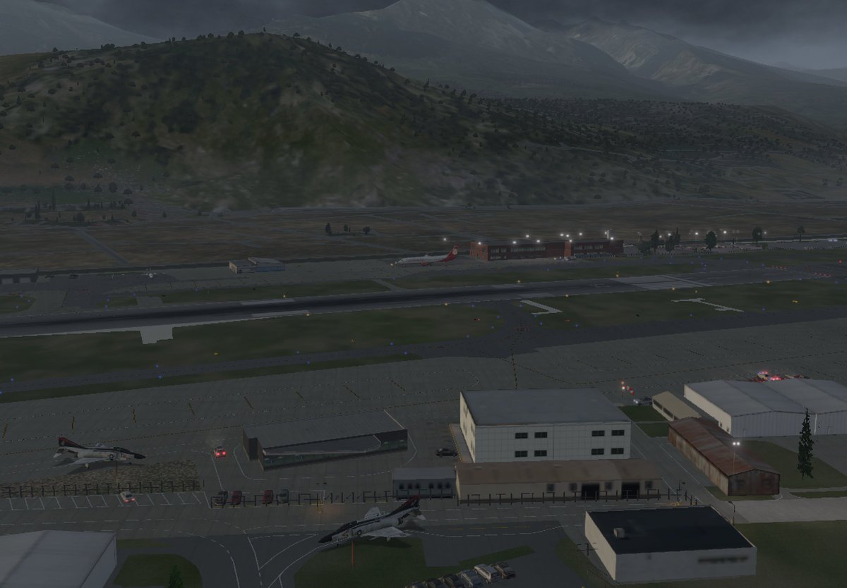 tsybalab's tweet photo. Sion is a very tiny mini airport n mountains. For regular planes, only one taxiway and a couple of stands are available.

#lsgs #eddb #b738 #vatsim #xplane https://t.co/IZ9hrhENvx