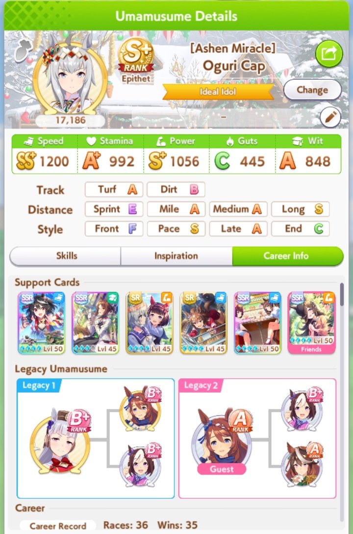 Marshal_Kiske's tweet photo. Since everyone keeps asking for the build
3 speed, 2 power, 1 wit cards
Sparks 15* stamina, 2* speed
Red and white sparks suck so bad dont even bother asking https://t.co/sYavgec1PY