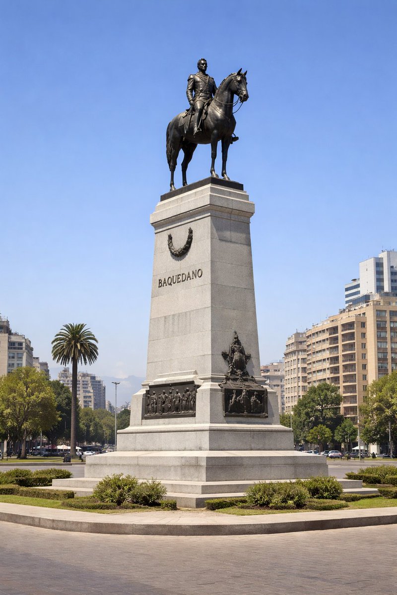 No sé quién ideó esta imagen, pero levantar un obelisco de 10 metros con la estatua de Baquedano para evitar que vuelva a ser destruida me parece una idea excelente... Se ve imponente, firme y con mucha presencia  🇨🇱